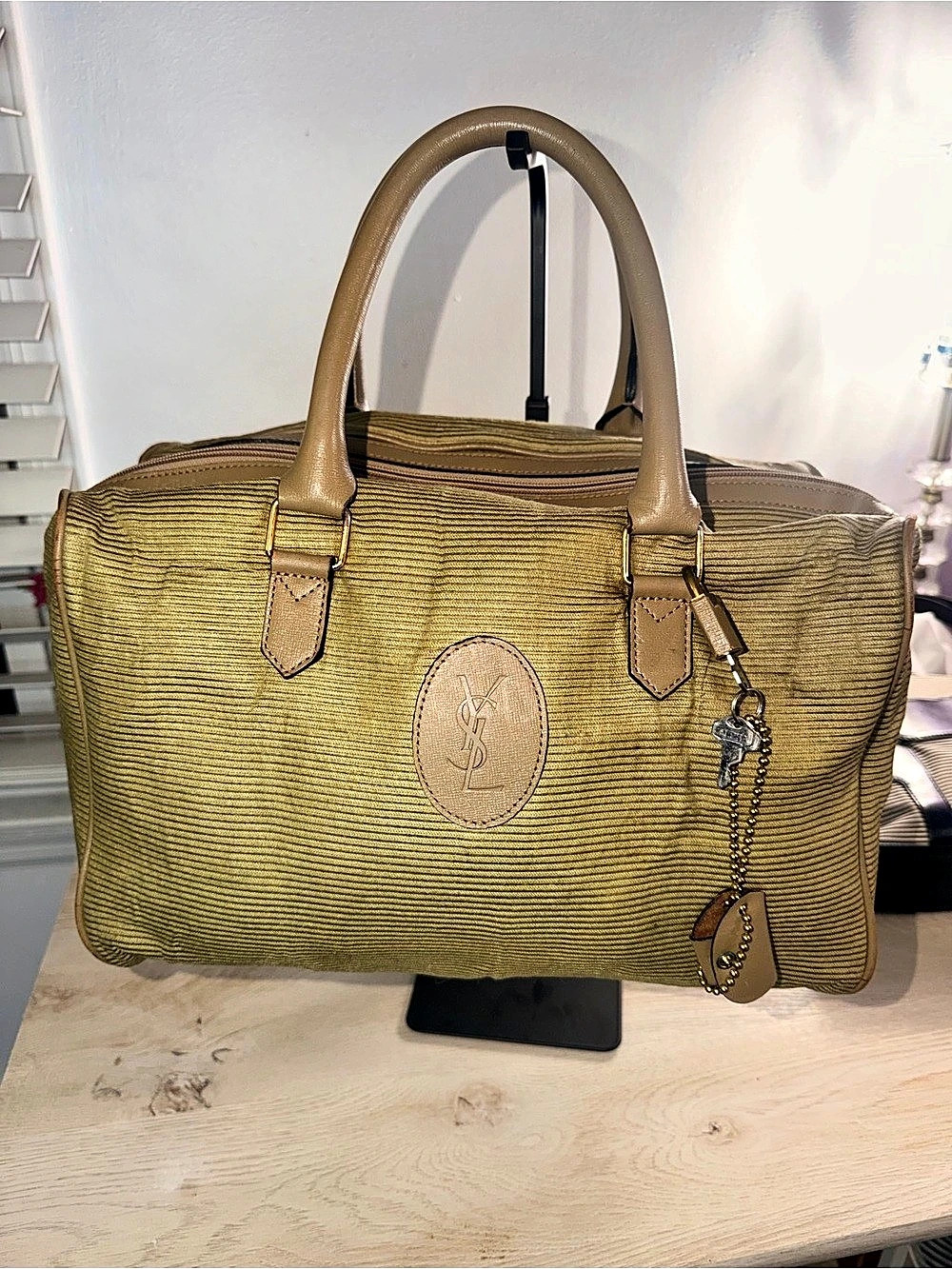 Saint Laurent Green & Brown Tote Bag